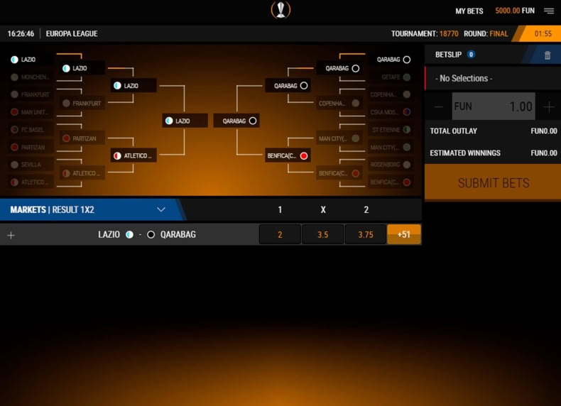 Virtual Europa League game - play for free
