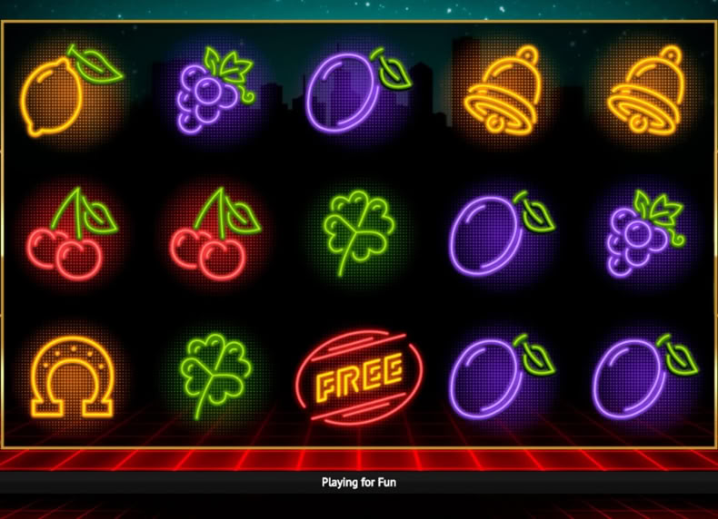 Neon Fruit Cityscape game - play for free