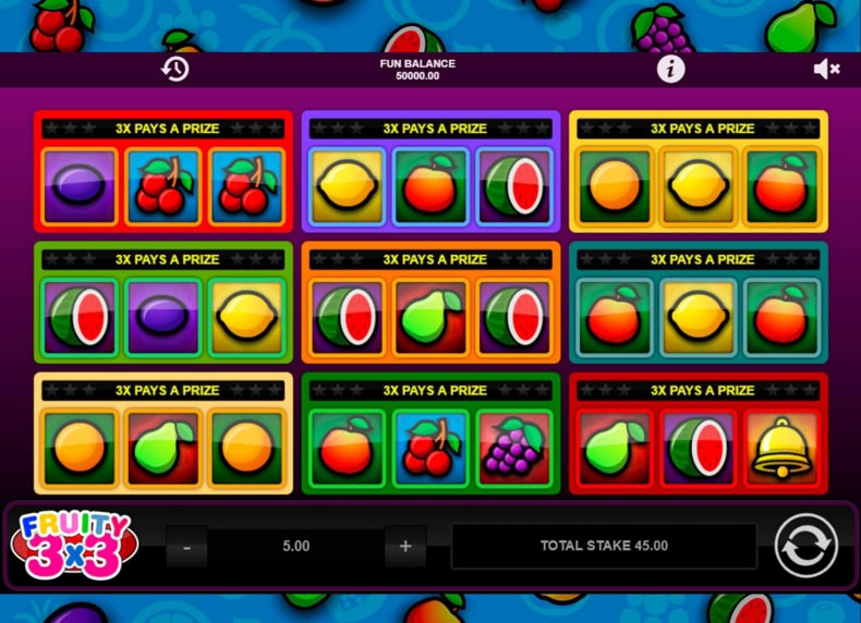 Fruity 3x3 game - play for free