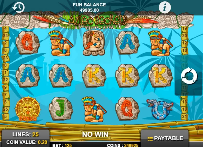 Aztec Secrets game - play for free