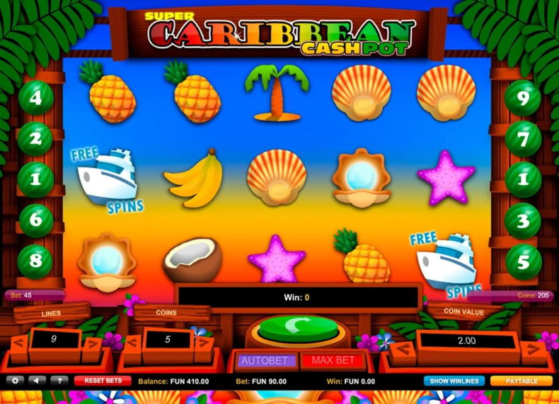 Super Caribbean Cashpot game - play for free
