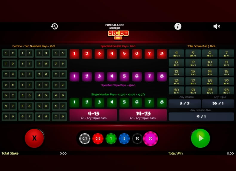 Sic Bo 888 game - play for free