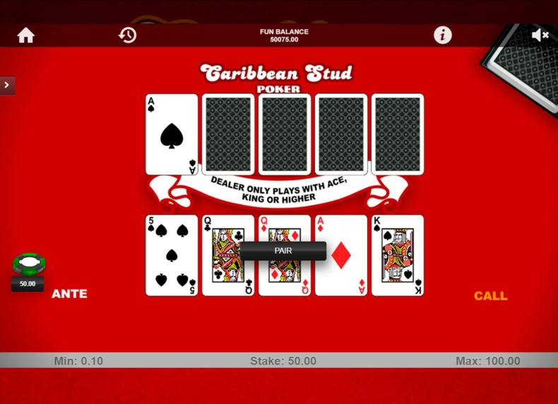 Caribbean Stud Poker game - play for free