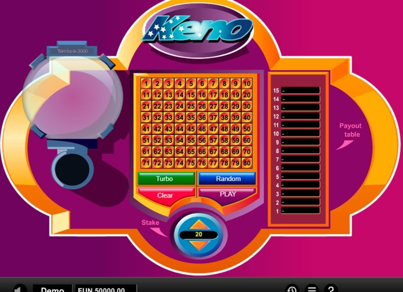 Keno game - play for free