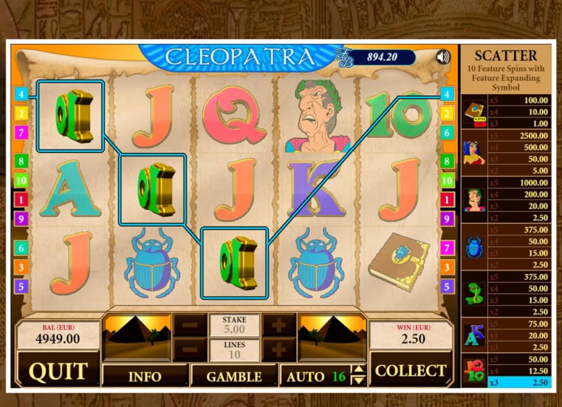 Cleopatra game - play for free