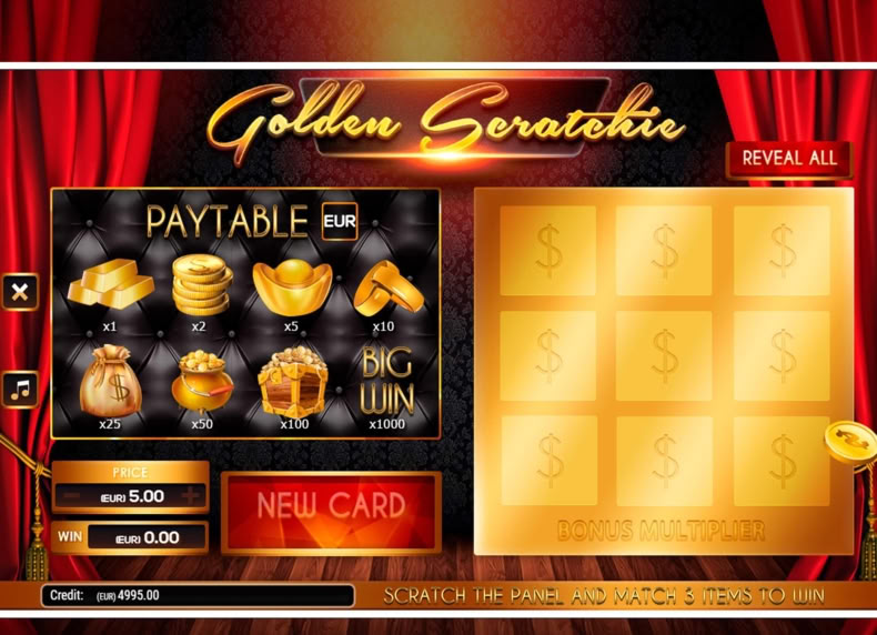Golden Scratchie game - play for free