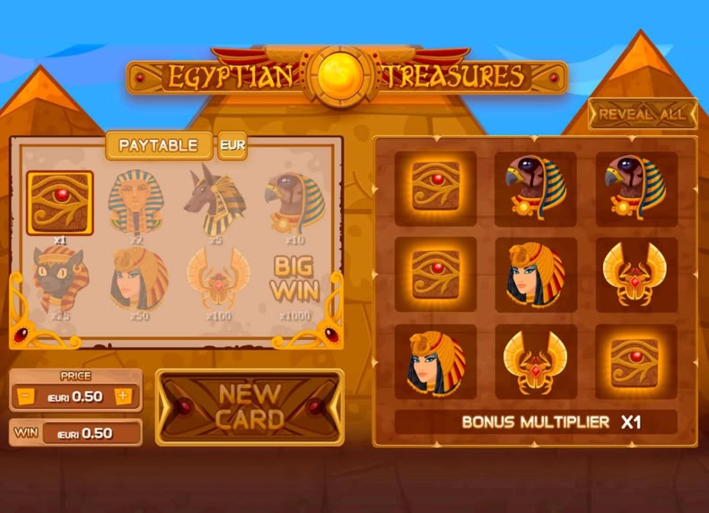 Egyptian Treasures game - play for free