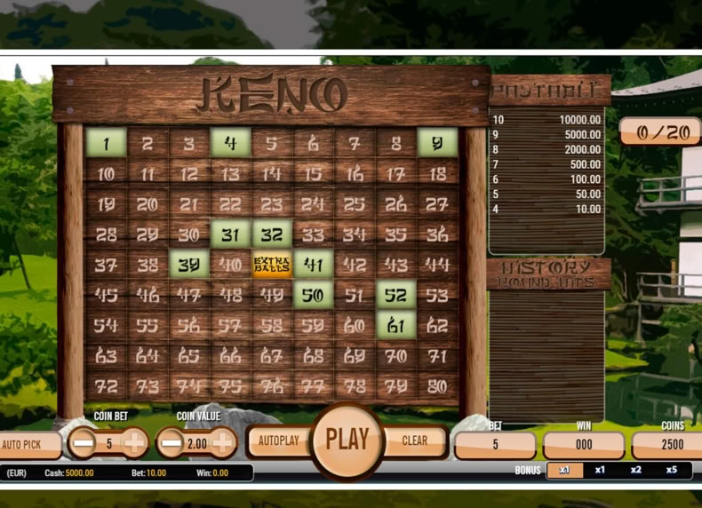 Keno China game - play for free