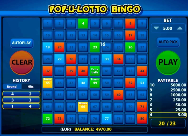 Pop-U-Lotto Bingo game - play for free
