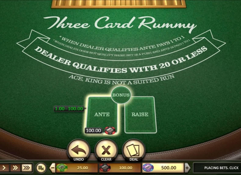 Three Card Rummy game - play for free