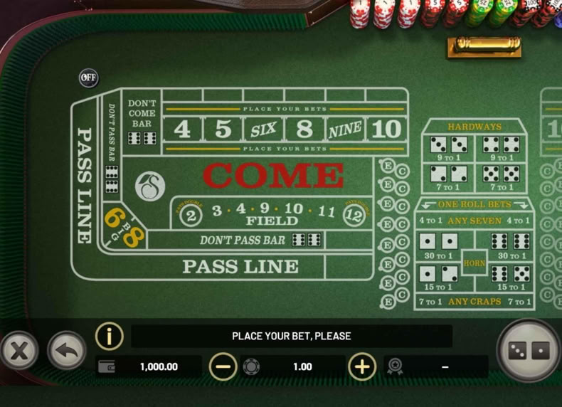 Craps game - play for free