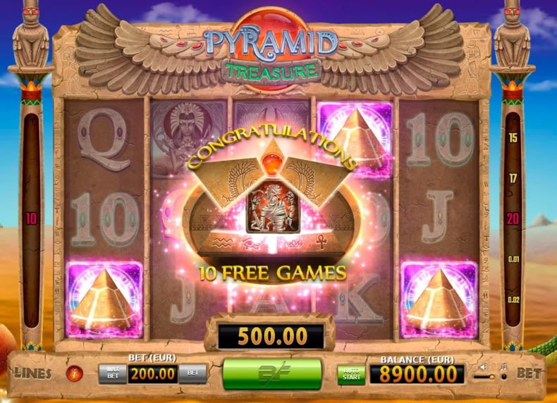 Pyramid Treasure game - play for free