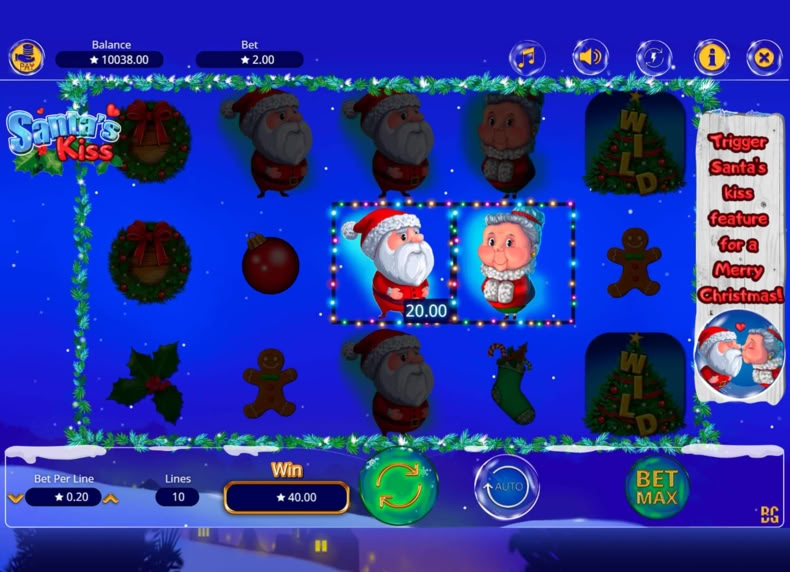 Santa's Kiss game - play for free