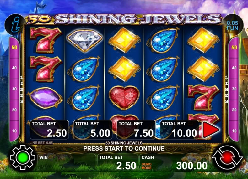 50 Shining Jewels game - play for free