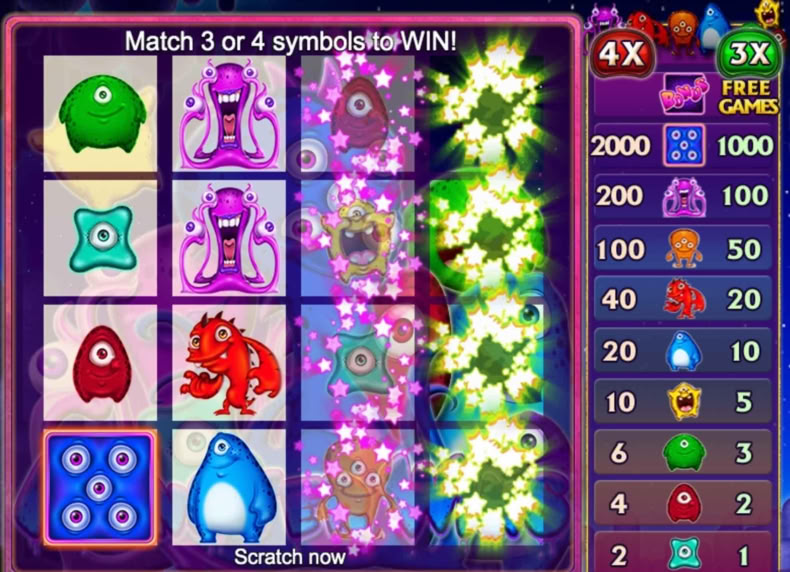 Scratch Monster Wins game - play for free
