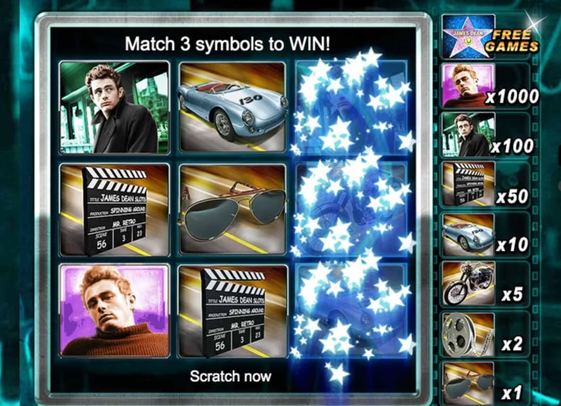 Scratch James Dean game - play for free