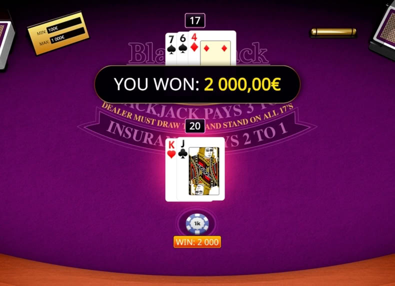 Blackjack Singlehand VIP game - play for free