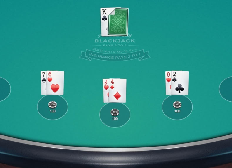 Multi-Hand Atlantic City Blackjack game - play for free