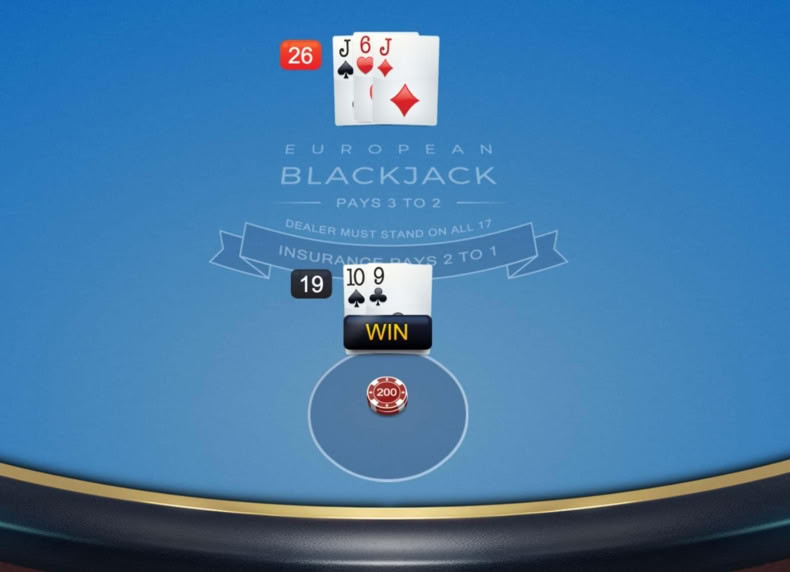 European Blackjack game - play for free