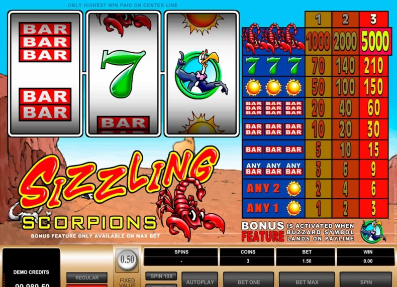 Sizzling Scorpions game - play for free