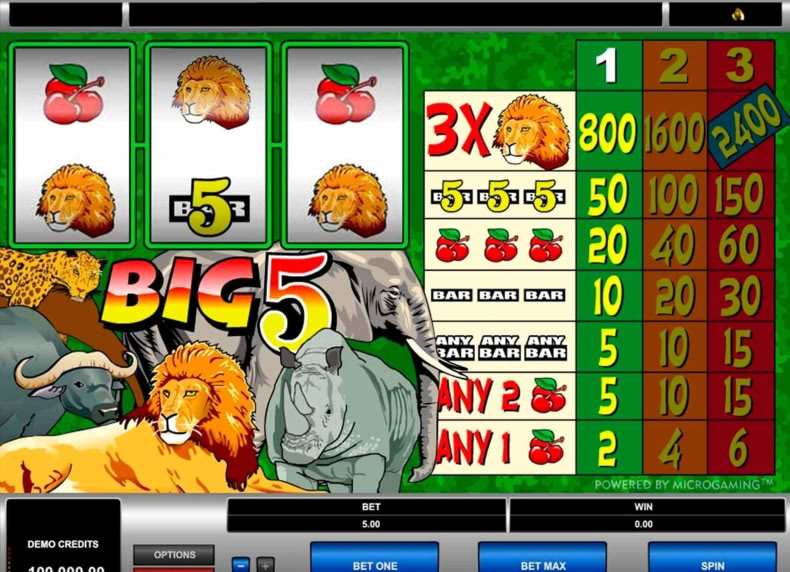 Big 5 game - play for free