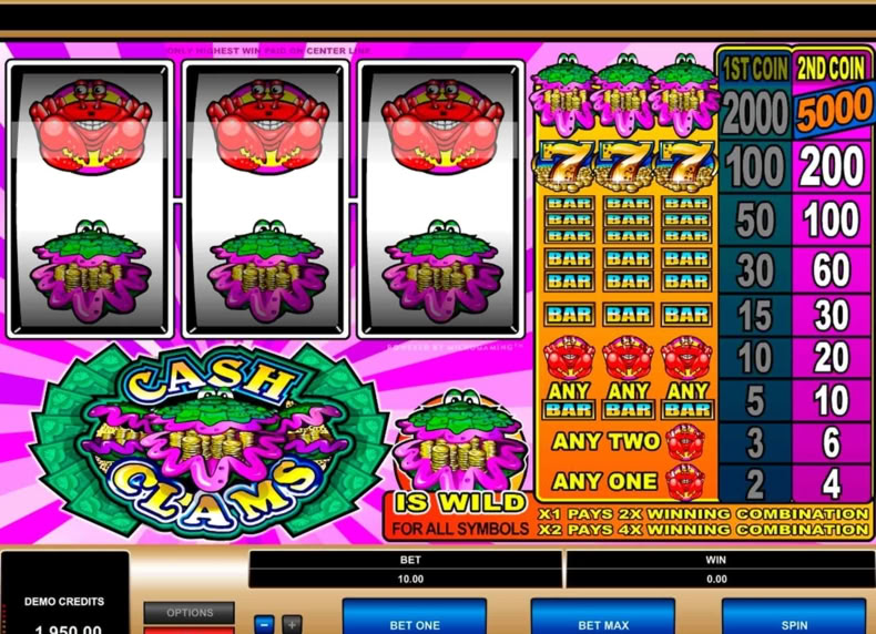 Cash Clams game - play for free