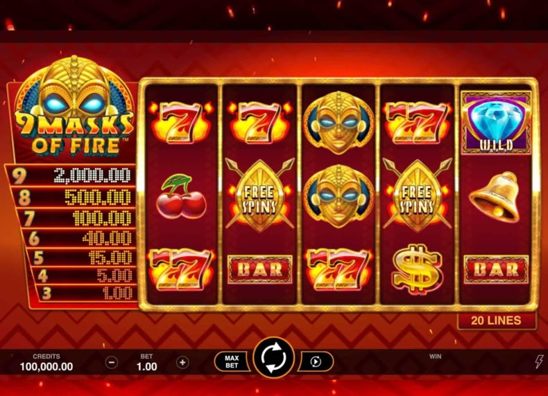 9 Masks of Fire game - play for free