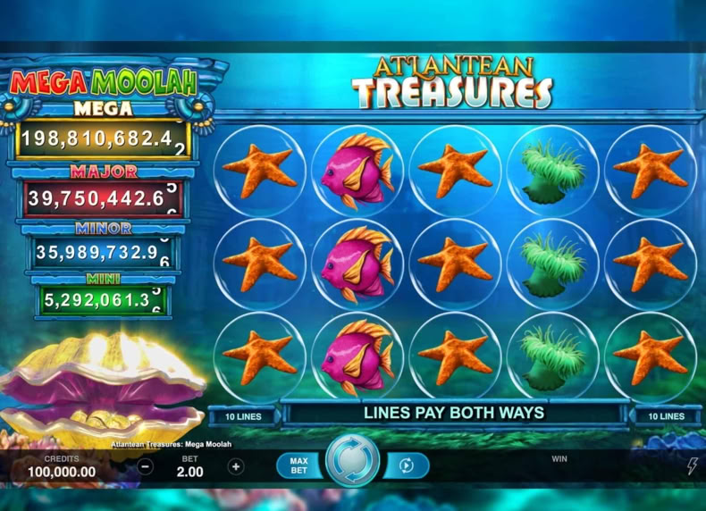 Atlantean Treasures Mega Moolah game - play for free