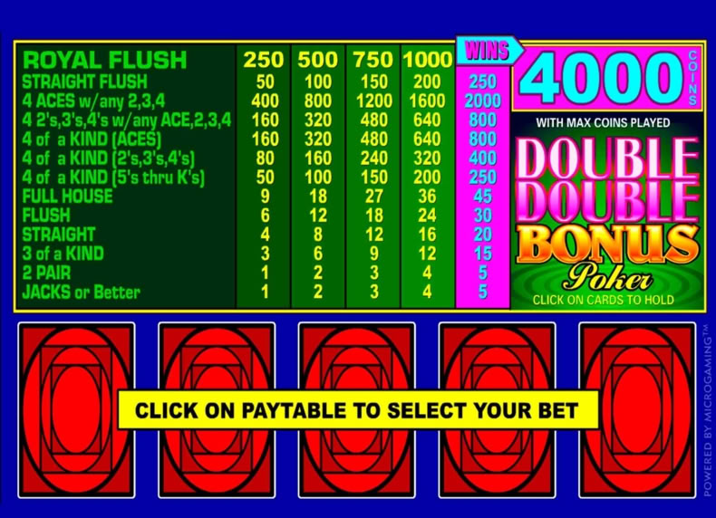 Double Double Bonus Poker game - play for free