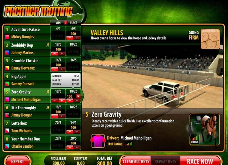 Premier Trotting game - play for free