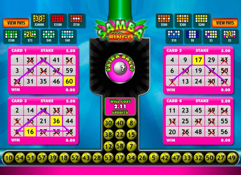 Samba Bingo game - play for free
