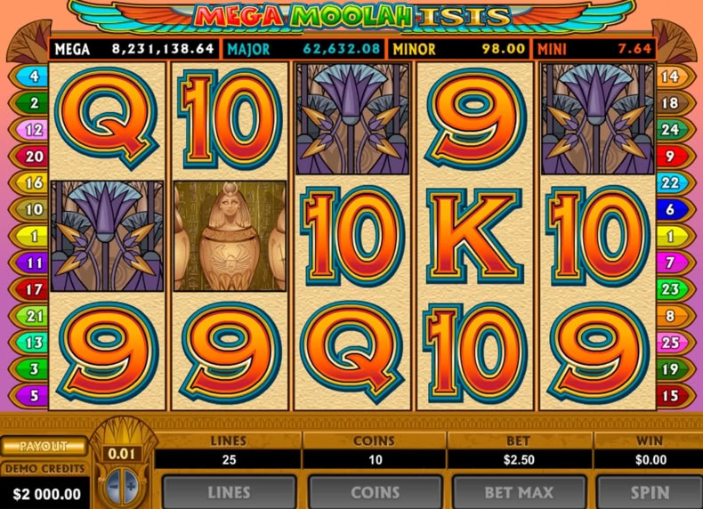 Mega Moolah Isis game - play for free