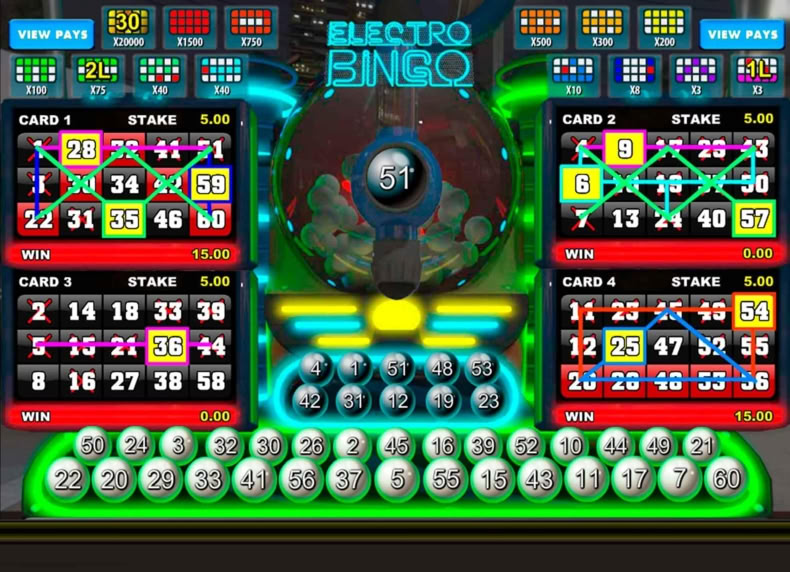 Electro Bingo game - play for free