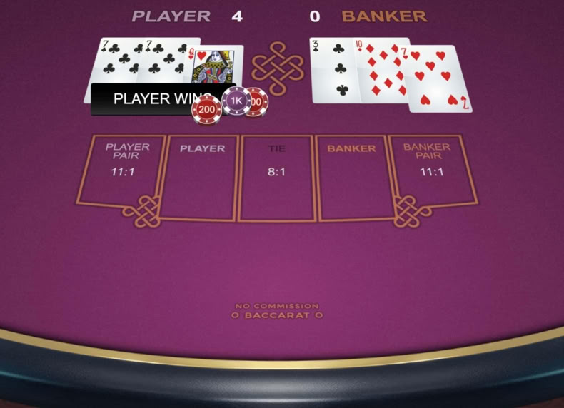No Commission Baccarat game - play for free