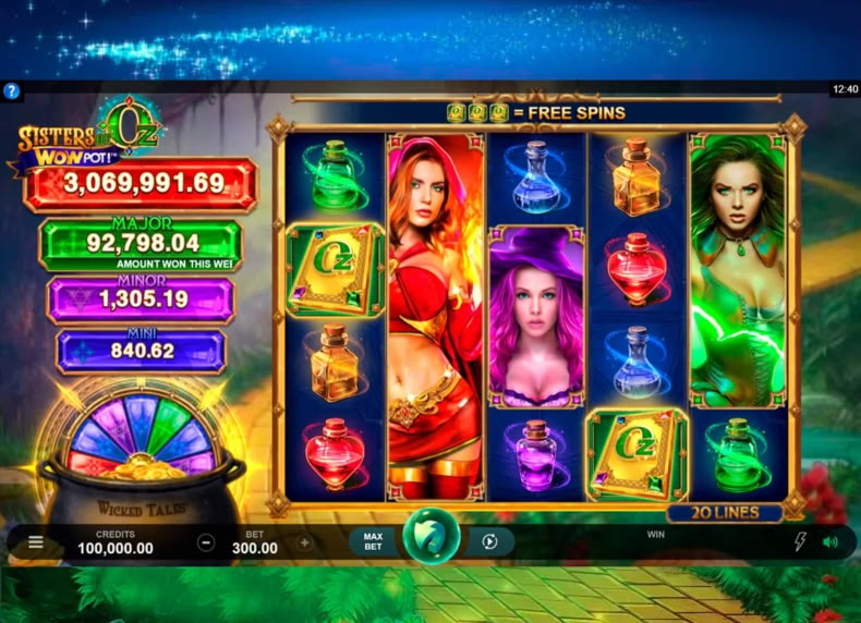Sisters of Oz™ WowPot! game - play for free
