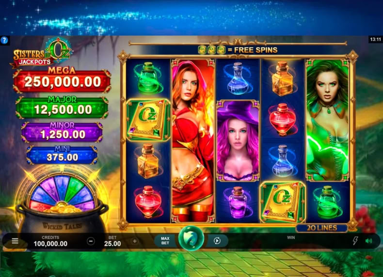 Sisters of Oz™ Jackpots game - play for free
