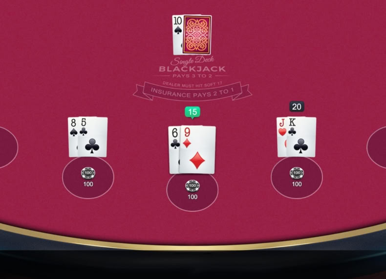 Multi Hand Vegas Single Deck Blackjack game - play for free