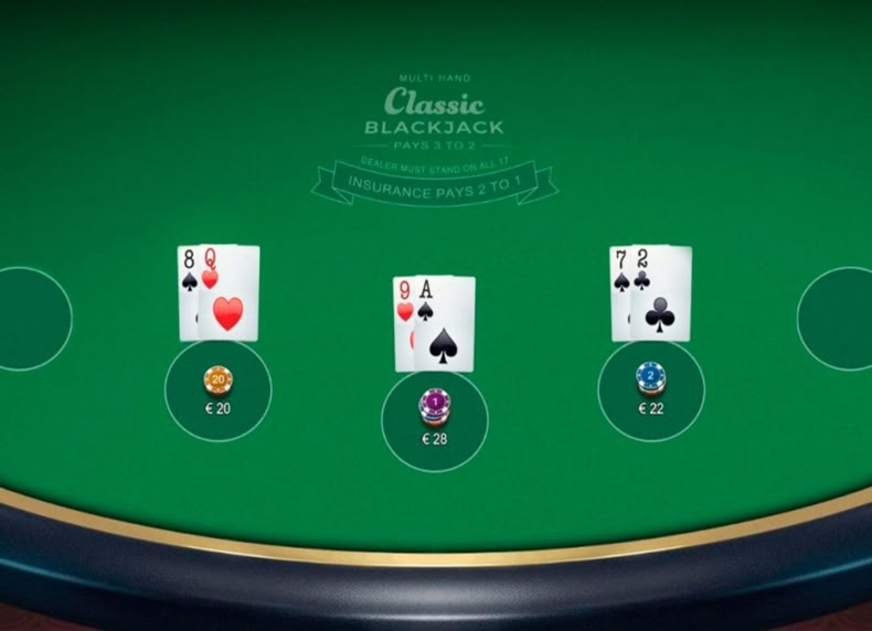 Multi Hand Classic 6 Deck Blackjack game - play for free