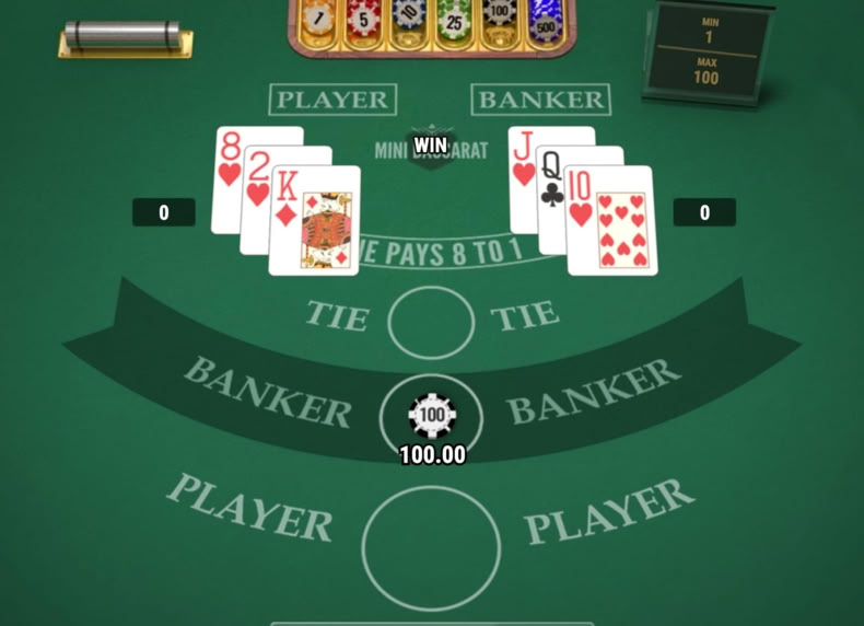 Mini Baccarat game - play for free