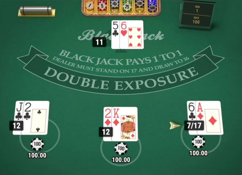 Double Exposure Blackjack MH game - play for free