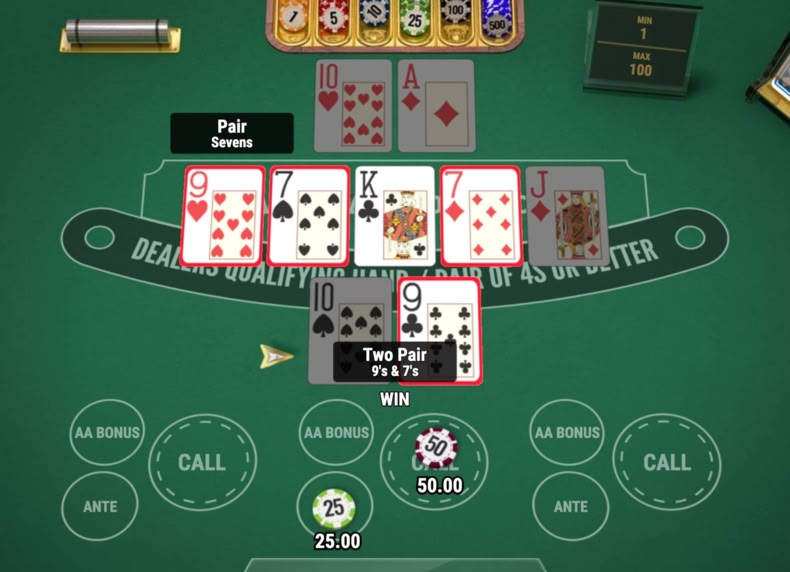 3-Hand Casino Hold’em game - play for free