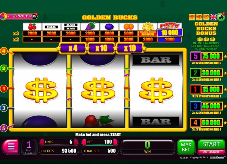 Golden Bucks game - play for free