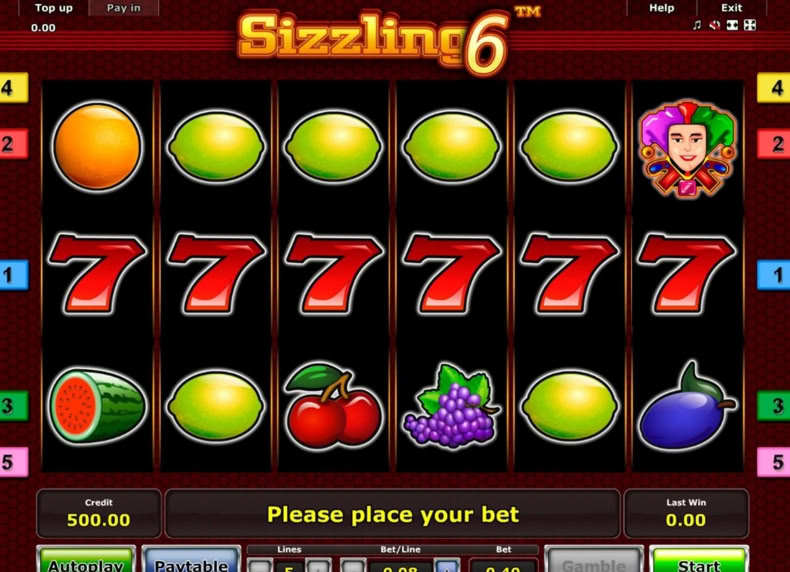 Sizzling 6 game - play for free