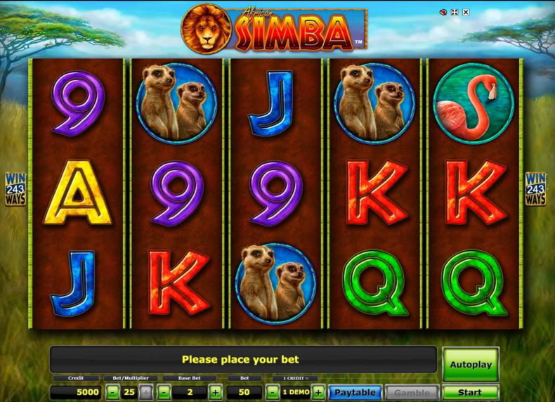 African Simba game - play for free