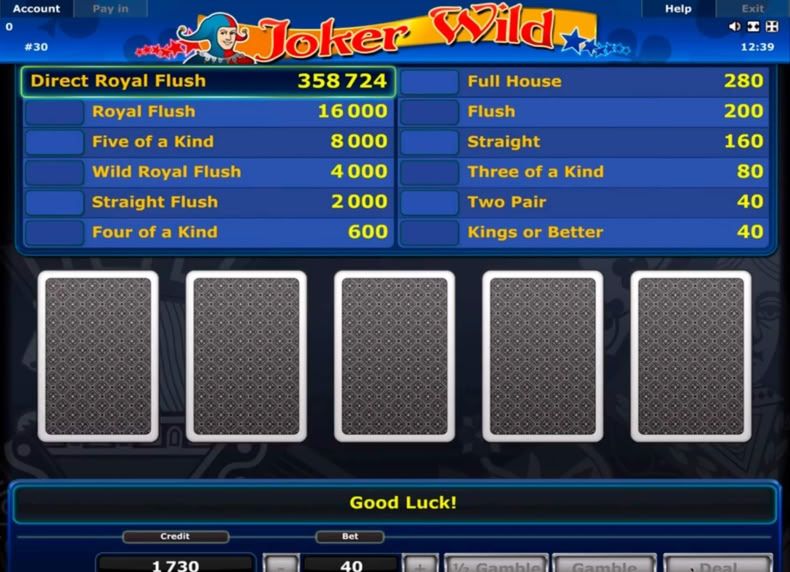 Joker Wild game - play for free