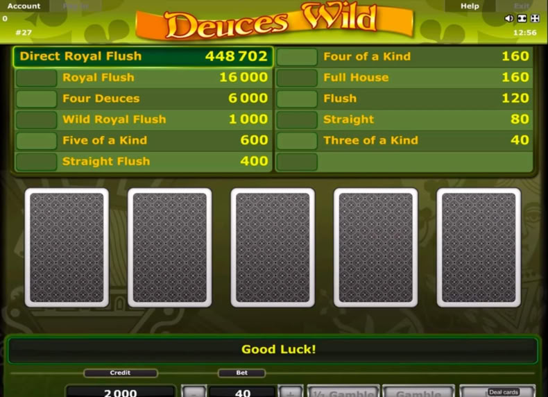 Deuces Wild game - play for free