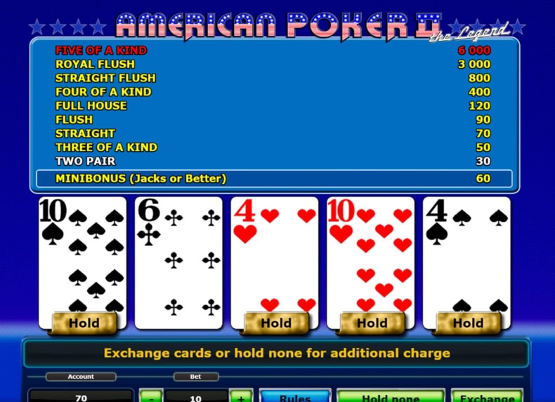 American Poker™ II game - play for free