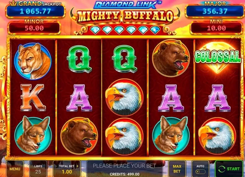 Diamond Link Mighty Buffalo game - play for free