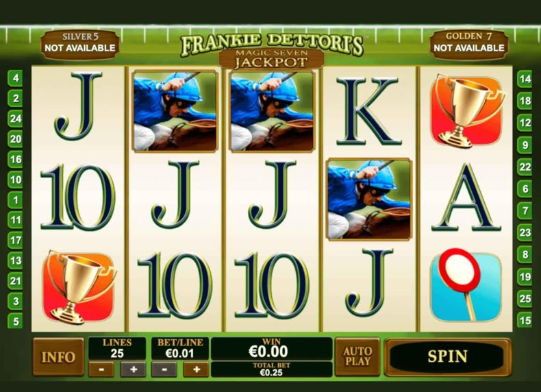Frankie Dettori's Magic Seven Jackpot game - play for free