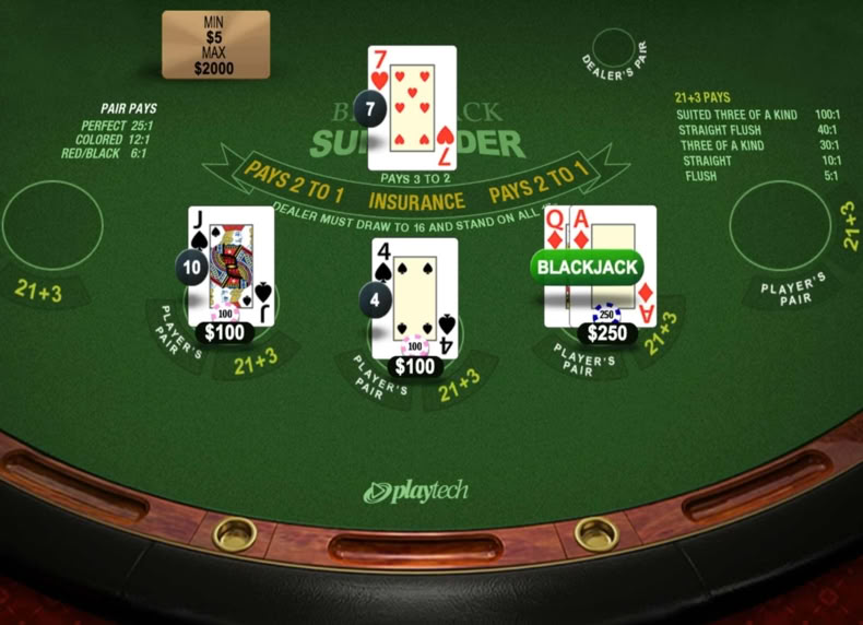 Blackjack Surrender game - play for free